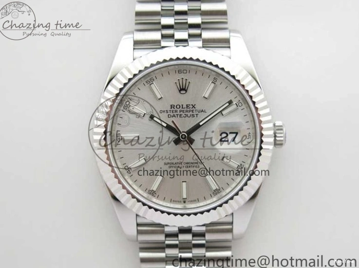MiroTime 0101 SoftTouch DateJust 41 126334 ZF 1:1 Best Edition 904L Steel Silver Dial Stick Marker on Jubilee Bracelet A 2437